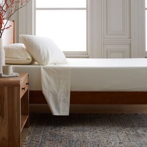 QUINCE Organic Brushed Cotton Flat Sheet King Ivory 4904
